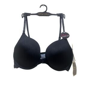 Marilyn Monroe Intimates Push Up Bra 34D Black Sexy Lace Band Front Closure